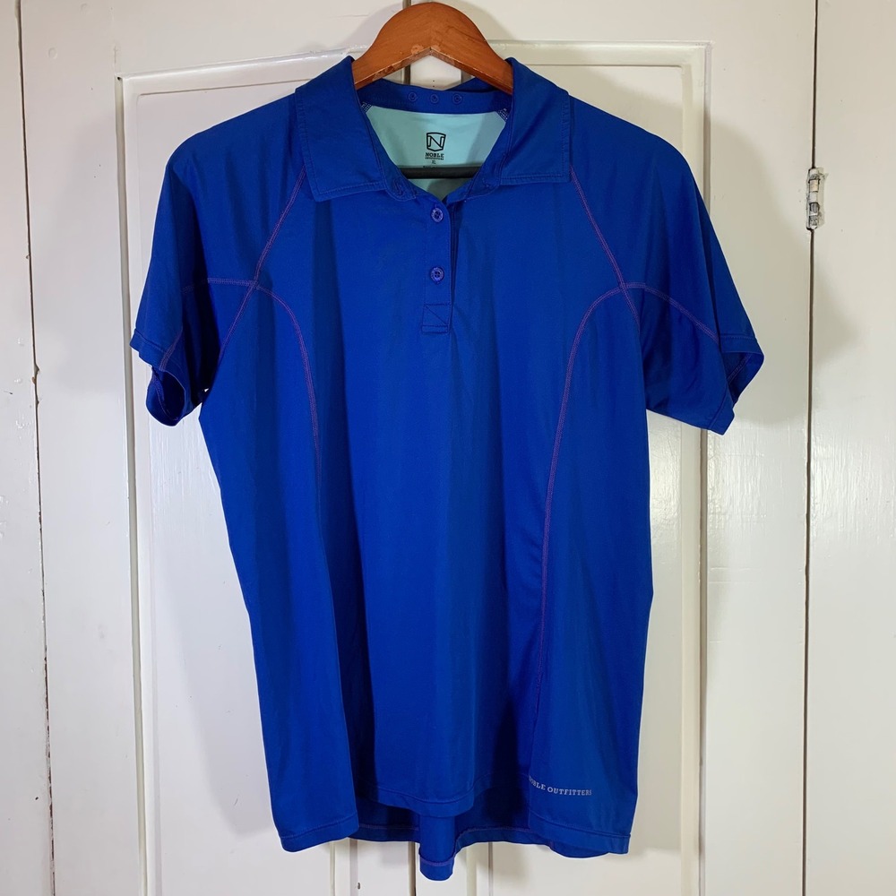 Noble Outfitters Equestrian‎ Performance Polo Shirt Womens XL Blue Athletic Top